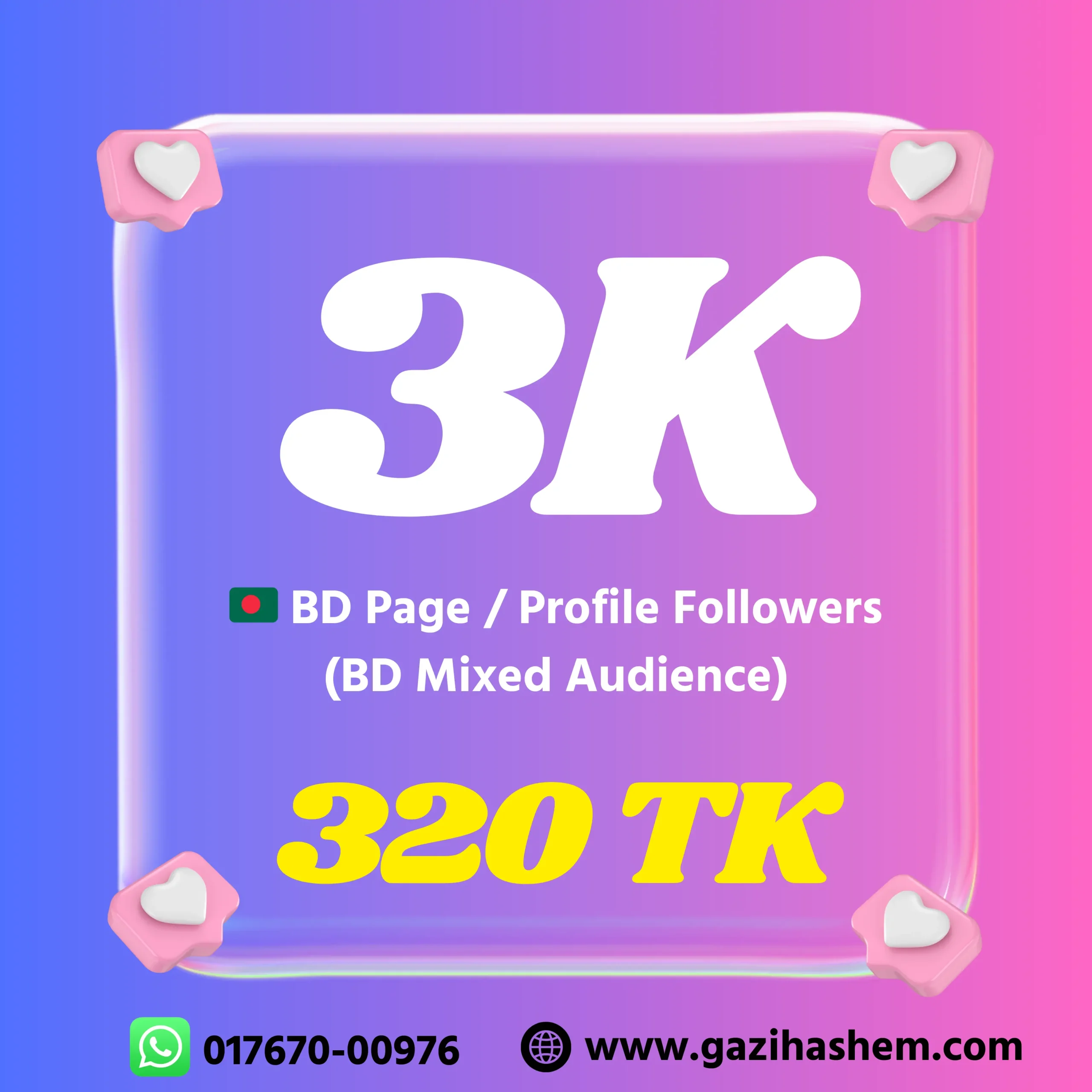 3000 social media followers